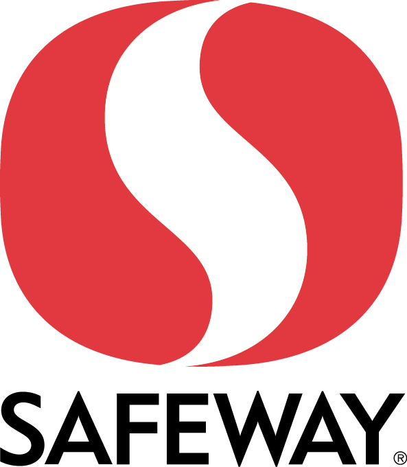 Red and white Safeway logo with a stylized “S” above the word “SAFEWAY” in bold black letters.